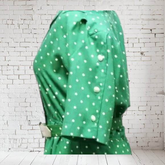 Vintage Ilse M. Dress 50's Style Polka Dot Belted - Picture 5 of 9